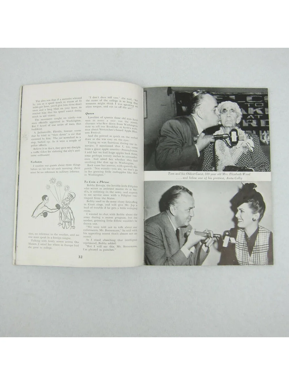 Vintage 1943 Tom Breneman 200,000 For Breakfast at Sardi's Book Jokes & Stories
